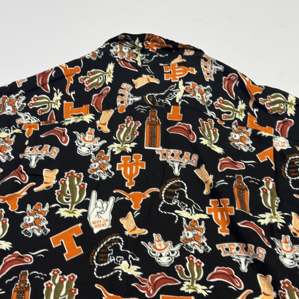 Reyn Spooner Texas‎ Longhorns Shirt Mens 2XL Black NCAA Baseball Rayon Aloha - Picture 9 of 10